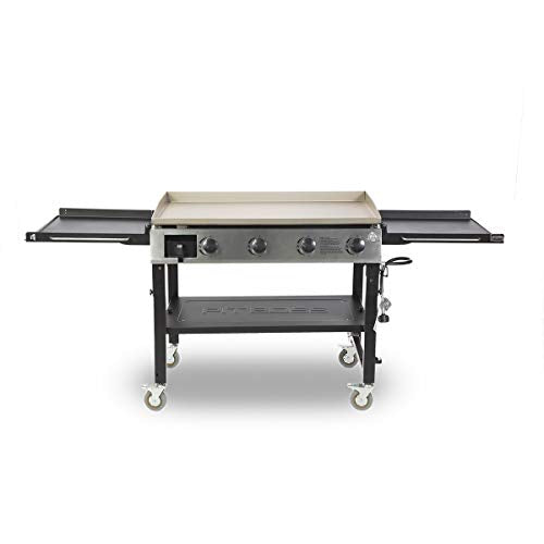 PIT BOSS PB757GD 4 Burner LP Gas Griddle, 4. 7mm Thick pre-Seasoned top, Black