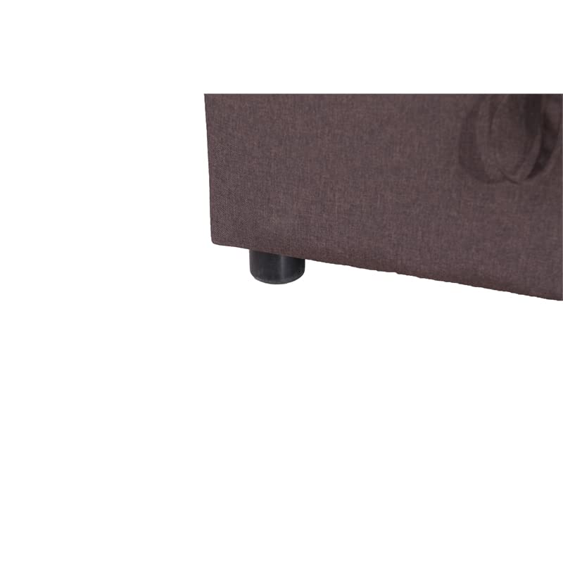 Kingway Furniture Hemus Linen Blend Reversible Sleeper sectional in Brown