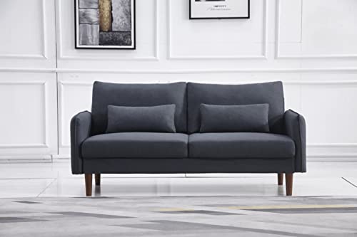 CINNIC Sofa Couch, Modern Decor Fabric Sofa, Couch Furniture Suitable for Small Spaces Living Room, Soft Fabric Upholstery, Easy, Tool-Free Assembly (Sofa, Gray Blue)