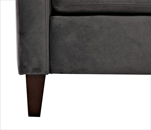 US Pride Furniture Modern Style High Density Foam 73.3'' Wide Cool Grey Velvet Button-Tufted 2 Seater Living Room Removable Cushion & Solid Wood Legs (S5708-5714) Sofas