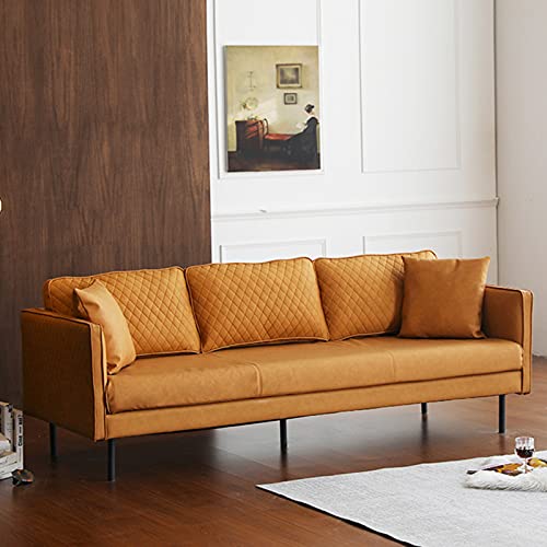 BINGTOO 3 Seat Couch Modern Simple Style PU Leather Casual Sofa Armchair for Small Space Living Room Couch