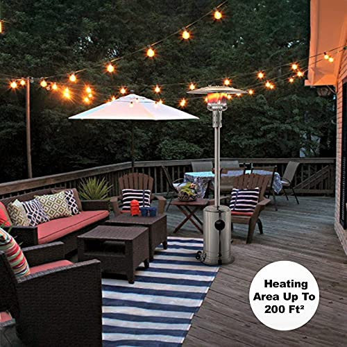 LEGACY HEATING Patio Heater with Wheels, Outdoor Patio Heater Stainless Steel, 48000 BTU Outdoor Heater for Patio, Commercial & Residential