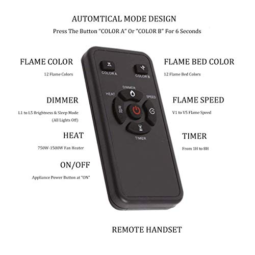 R.W.FLAME 36 inch Recessed and Wall Mounted Electric Fireplace, Ultra Thin ad Low Noise, Fit for 2 x 4 and 2 x 6 Stud, Remote Control with Timer,Touch Screen,Adjustable Flame Color and Speed