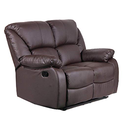 Recliner Sofa Sets for Living Room PU Leather Sectional Recliner Sofa Chair Recliner Loveseat Recliner Couch Set Brown, Recliner Couch Manual Reclining Sofa for Living Room Bedroom (2 Seat)