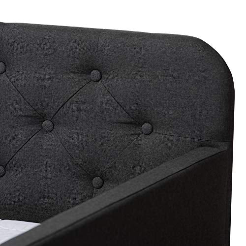 Baxton Studio Daybeds, Twin, Charcoal Grey