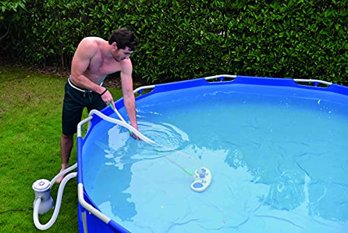 Outraveler Steel Super Max Round Outdoor Above Ground Swimming Pool with Filter Pump 12ftx30in (Blue)