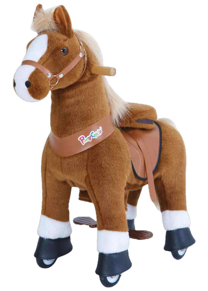 PonyCycle Vroom Rider U Series U324 Ride-on Brown with White Hoof Small New