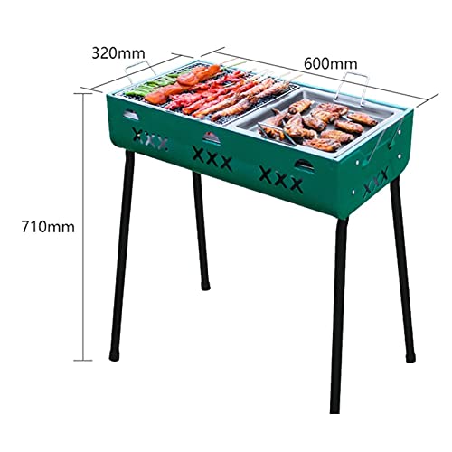 HYAN Barbecue Grill Dual Purpose BBQ Barbecue Grill Portable Charcoal Outdoor Burner Foldable Charcoal Smoker BBQ for Picnic Garden Barbecue Shelves