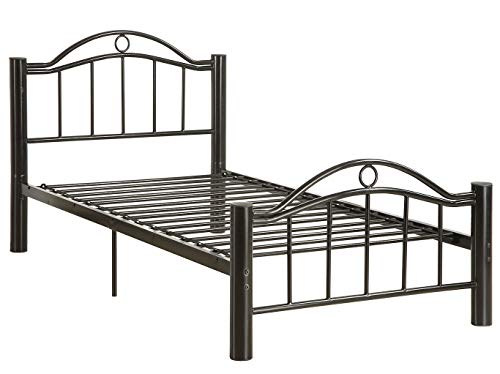Poundex Twin Size Metal Bed W/Slat Desing in Black Finish