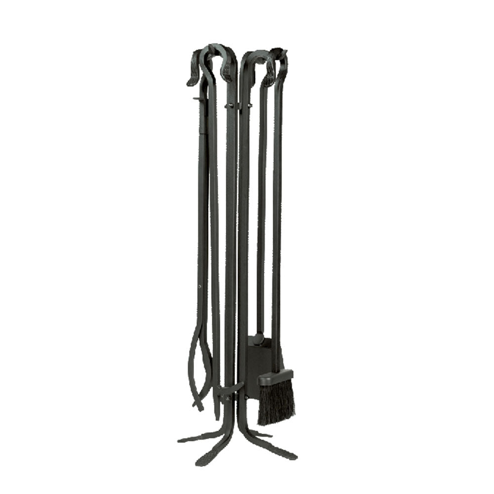 Dagan 5-Piece Black Wrought Iron Fireplace Tool Set