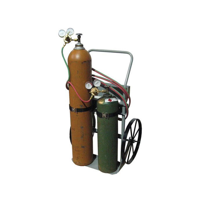 Justrite Double Cylinder Hand Truck, 20 Inch Steel Wheels