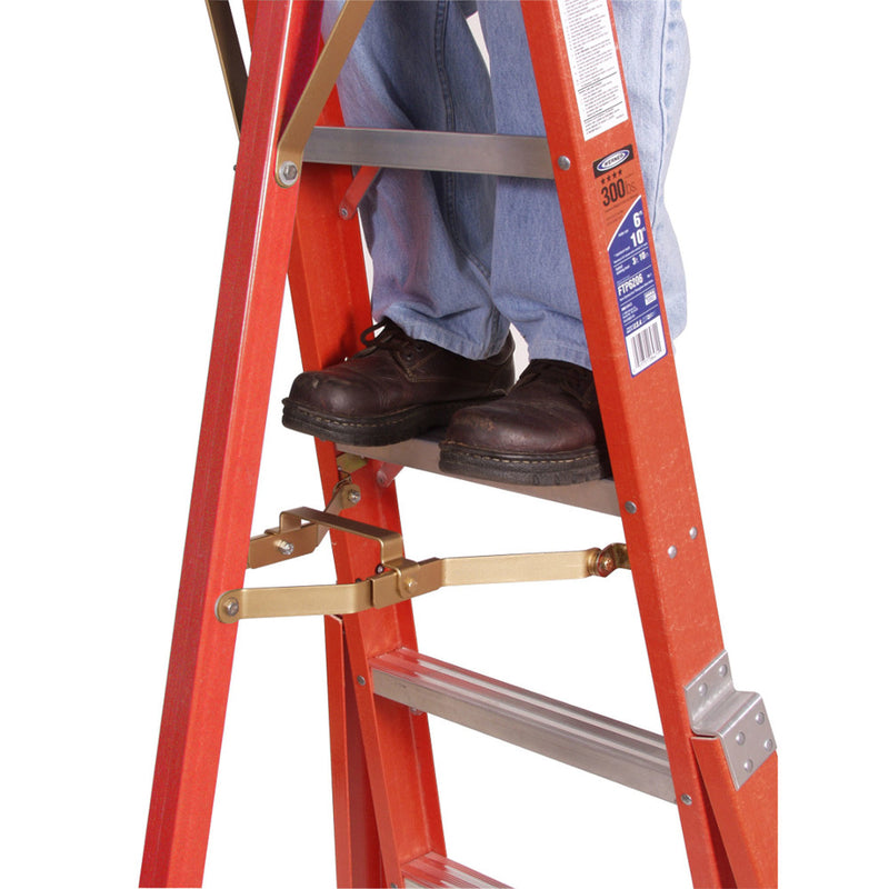 Werner Fiberglass Tripod Stepladder Aluminum 12 ' Type Ia 300 Lb Heavy Duty Non-Conduct