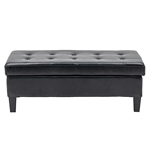 L-Shaped Sectional Sofa Couch Set, Simple Nordic Style, 3-Seat Indoor Living Room PU Leather Sofa with Reversible Chaise Lounge & Storage Ottoman (Off White)