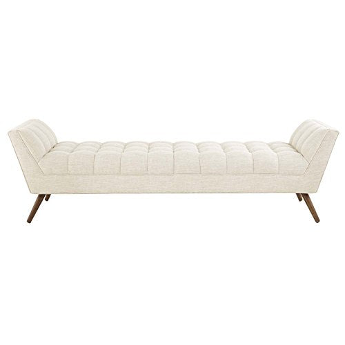 Modway Response Upholstered Fabric Bench, Loveseat, Beige