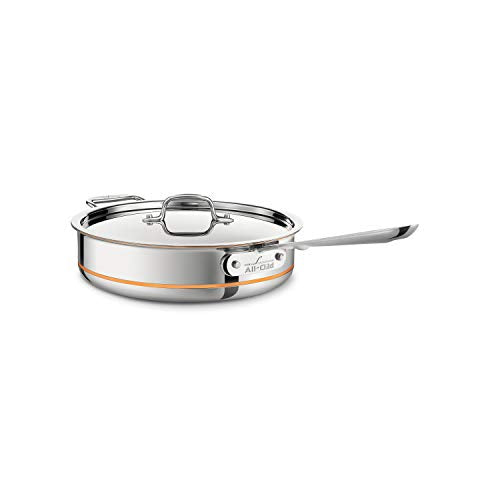 All-Clad 6405 SS Copper Core 5-Ply Bonded Dishwasher Safe Saute Pan / Cookware, 5-Quart, Silver