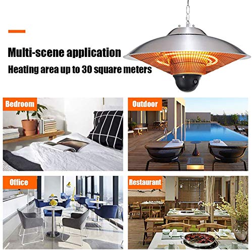 SSYC Electric Hanging Patio Heaters/Hanging Heater/Umbrella-Shaped Heater, 3 Power Settings, with Remote Control, for Indoor/Outdoor (2100W)