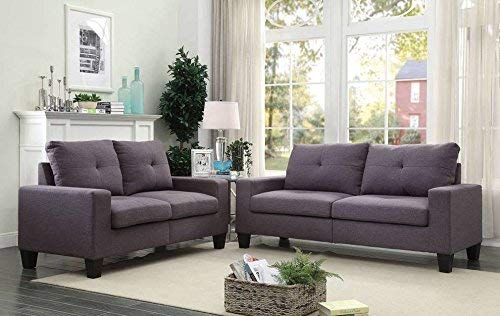 ACME Platinum II Sofa & Loveseat - 52735 - Gray Linen