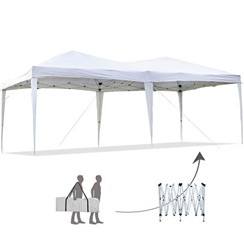 FDW Party Tent Pop Up Canopy Ez up Sun Shade Wedding 10' x 20' Outdoor Gazebo Instant Folding Protable Better Air Circulation (Party Tent)