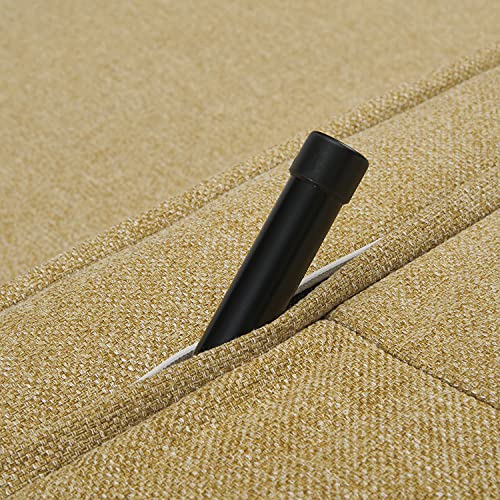 Volans Modern Modular Sectional Sofa Couch with Wood Legs, Convertible Chair 3-in-1 Multi Function Fold Down Sofa Bed with 3 Position Adjustable Backrest, 1 PCS, Yellow