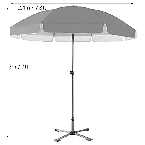 JTYX 2.4m Beach Umbrella Portable Table Umbrella Outdoor Parasol Sun Shelter Patio Umbrella Sunshade Umbrella for Garden Beach Outdoor (Without Base)