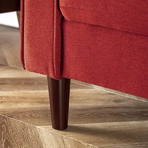 ZINUS Mikhail Sofa Couch / Ruby Red Sofa / Button Tufted Cushions / Easy, Tool-Free Assembly