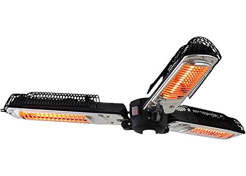 QIQI Outdoor Electric Patio Umbrella Heater, P34 Protection Folding Infrared Radiant Heater for Garden Pergola Gazabo Parasol,Black