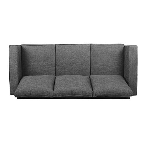 Christopher Knight Home Clarkdale 3 Seater Sofa, Charcoal + Dark Brown