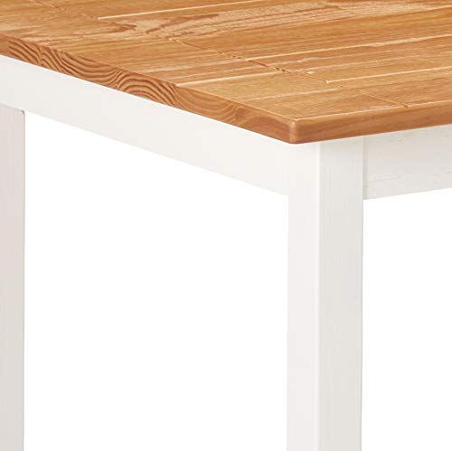 Zinus Becky Farmhouse Dining Table with Two Benches / 3 piece set