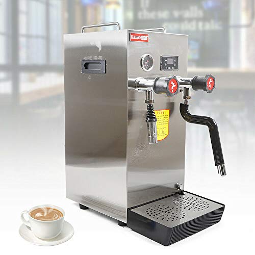 Eapmic Machine 110V Steam Milk Bubble Machine Stainless Steel Large EspresEapmic Machine with Led Display Coffee Maker Machine with Foaming Milk Frother 2500W