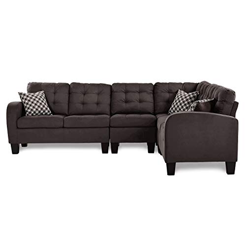 Lexicon Westville Tufted Fabric 2-Piece Reversible Sectional Sofa, 84