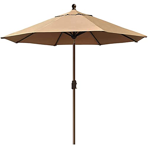 EliteShade Sunbrella 9Ft Market Umbrella Patio Outdoor Table Umbrella with Ventilation and 5 Years Non-Fading Top,Heather Beige