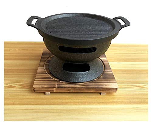 LAIQIAN Portable Roast BBQ Grill Table Barbecue Grill Commercial Charcoal Barbecue Stove Restaurant Home Outdoor BBQ Stove with Wooden Folding Grill