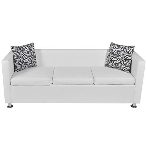 vidaXL vidaXL Sofa Set 2-Seater and 3-Seater White Faux Leather