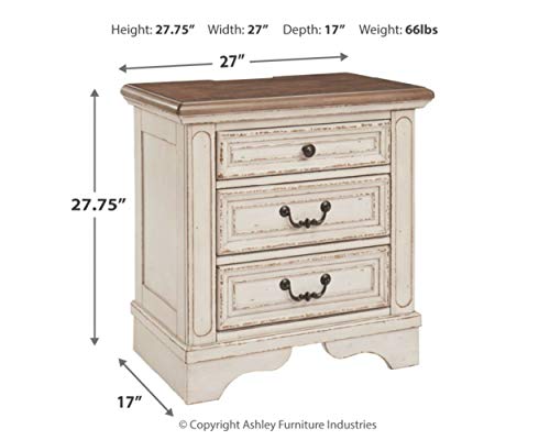Signature Design by Ashley Realyn Nightstand, Chipped White