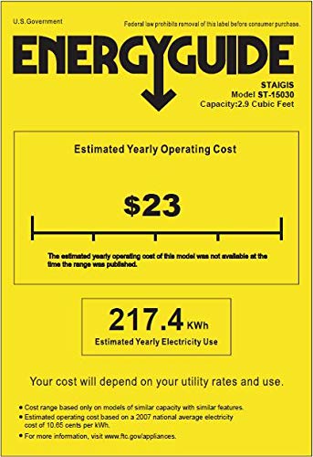 STAIGIS 15 Inch Wine Refrigerator, Under Counter Wine Cooler w/Stainless Steel Frame Glass Door, 30 Bottles Wine Fridge for Built In or Freestanding with Concealed Pull Design