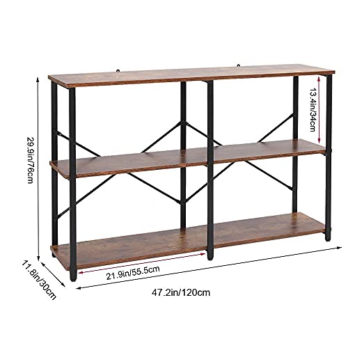IWELL Mid Century Living Room Table Set of 3, Accent Furniture from Entryway to Living Room & Bedroom, Rustic Brown