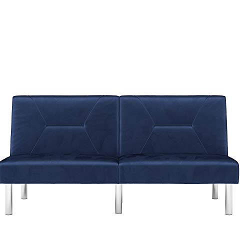 DHP Convertible Sofa Bed and Couch Futon, Blue