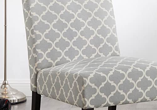 BKXHKOO Modern Style 3Pc Set Living Room Furniture Side Table and Chairs Gray Fabric Upholstery Wooden Legs(Gray)