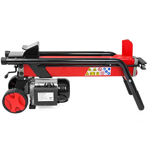 9TRADING Electric Log Splitter Wood Cutter with Mobile Hydraulic Wheels 7Ton
