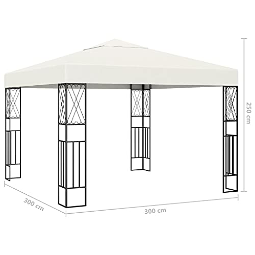 Qulable Gazebo 9.8'x9.8' Cream Fabric