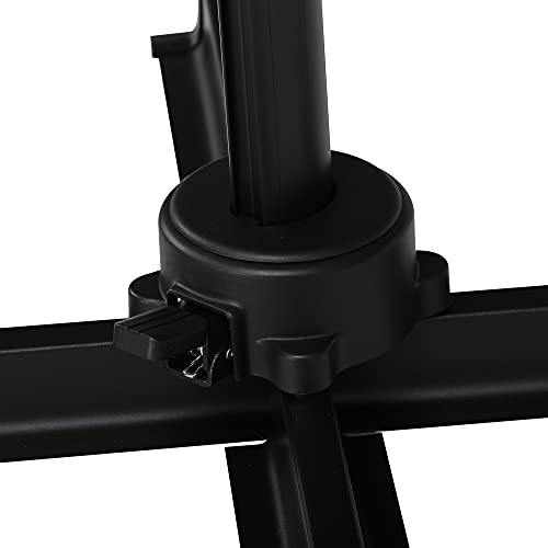 Outsunny 10' 2-Tier Canopy Cantilever Patio Umbrella with Rotating Base & 5-Position Tilt, Coffee