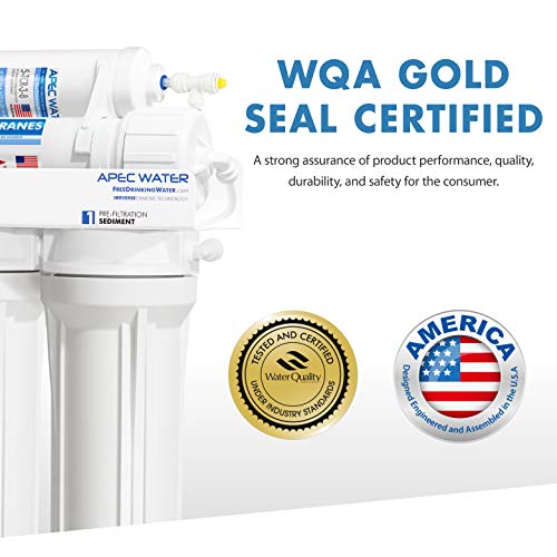 APEC Water Systems Ultimate RO-Hi Top Tier Supreme Certified High Output Fast Flow Ultra Safe Reverse Osmosis Drinking Water Filter System, 90 GPD