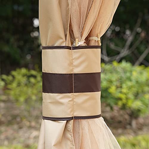 Outsunny 10' x 12' Soft Top Outdoor Canopy Patio Gazebo with 2-Tier Roof, Mesh Netting Sidewalls, & Steel Frame