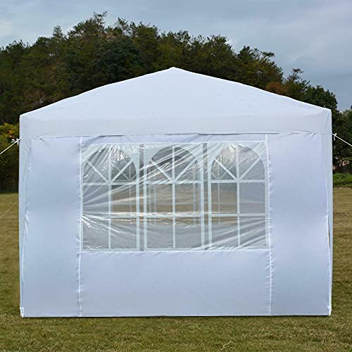10'x 10' White EZ Pop UP Party Tent Outdoor Canopy Folding Gazebo Wedding Canopy Outdoor Furniture Patio Furniture Canopy Tent Gazebos for patios Pop up Tent Canopies, gazebos & pergolas