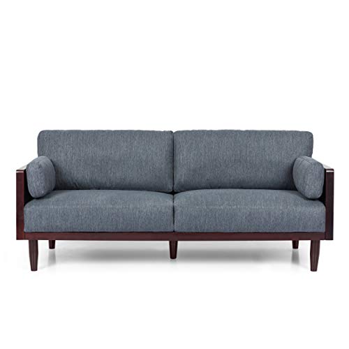Christopher Knight Home Monture Sofas, Charcoal + Dark Walnut