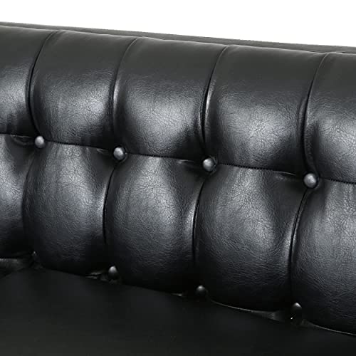 Christopher Knight Home Pondway Sofas, Midnight Black + Brown