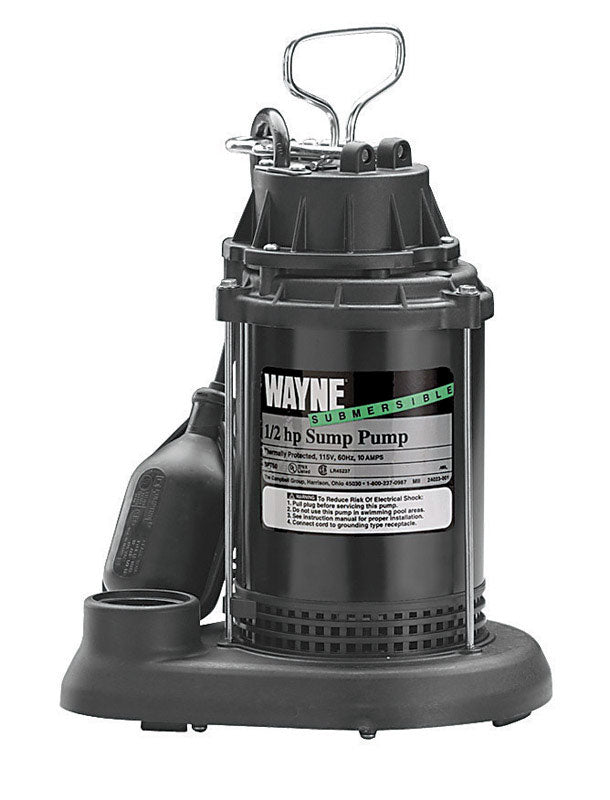 Wayne Submersible Sump Pump 1/2 Hp 120 V 3600 Gph 1-1/2 