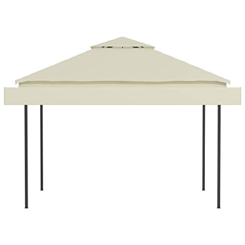 vidaXL Gazebo with Double Extended Roofs 9.8'x9.8'x9' Cream 180 g/m
