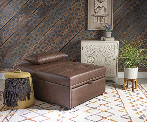 Powell Marnie Brown Faux Leather Sofa Bed