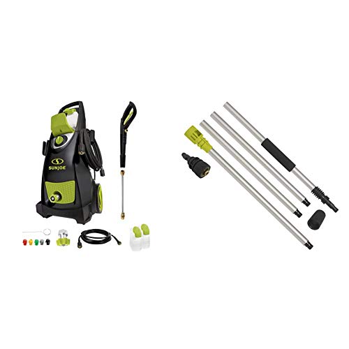 Sun Joe SPX3000-MAX 2800 MAX PSI 1.30 GPM High Performance Brushless Induction Pressure Washer & SPX-ESW4 5.5-Foot Aluminum Extension Spray Wand for SPX Series Pressure Washers